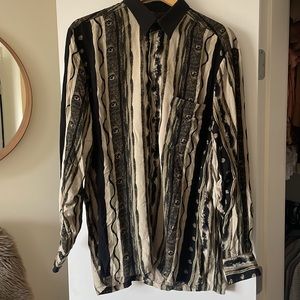 Vintage 90s Extra Long Print Shirt